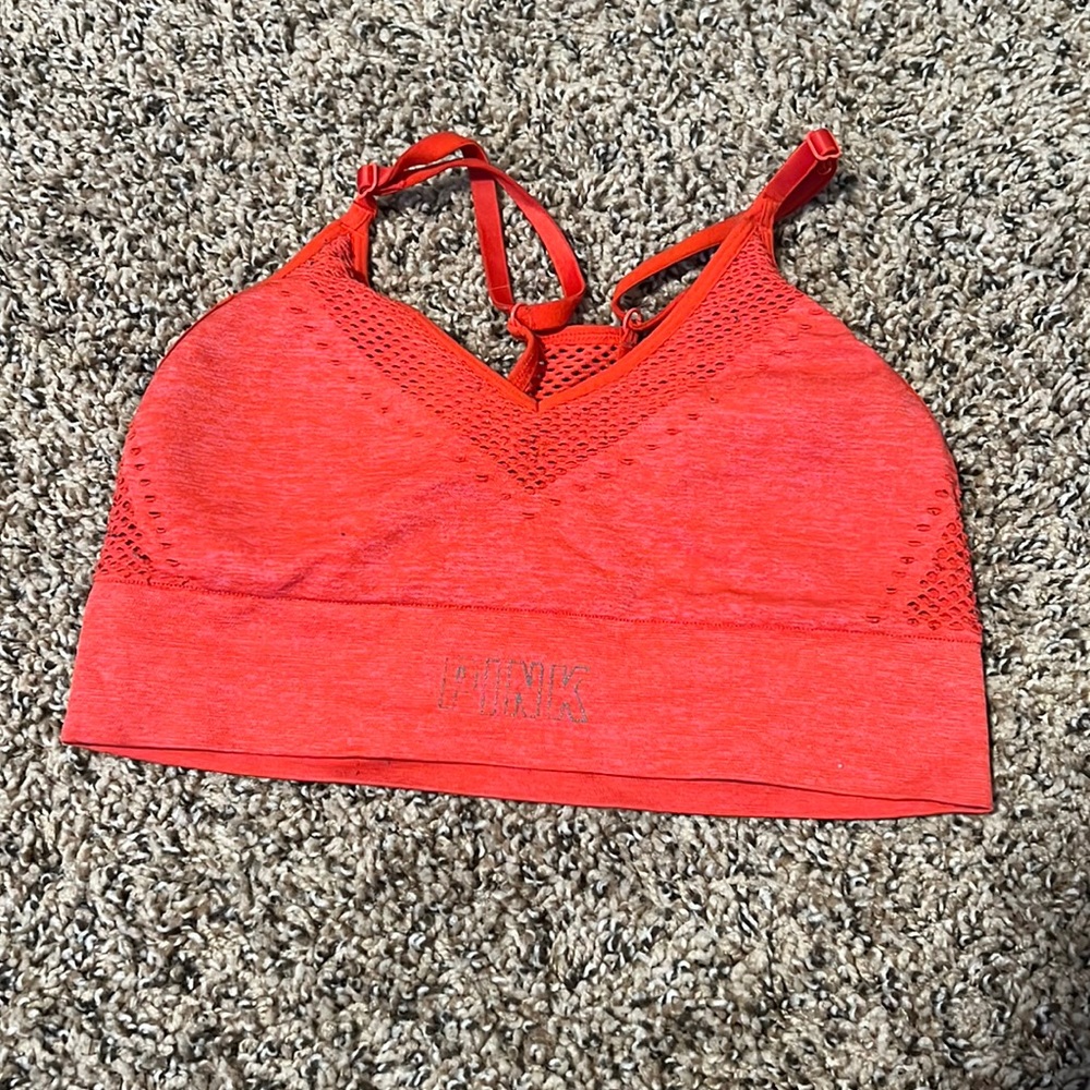 Pink sports bra
